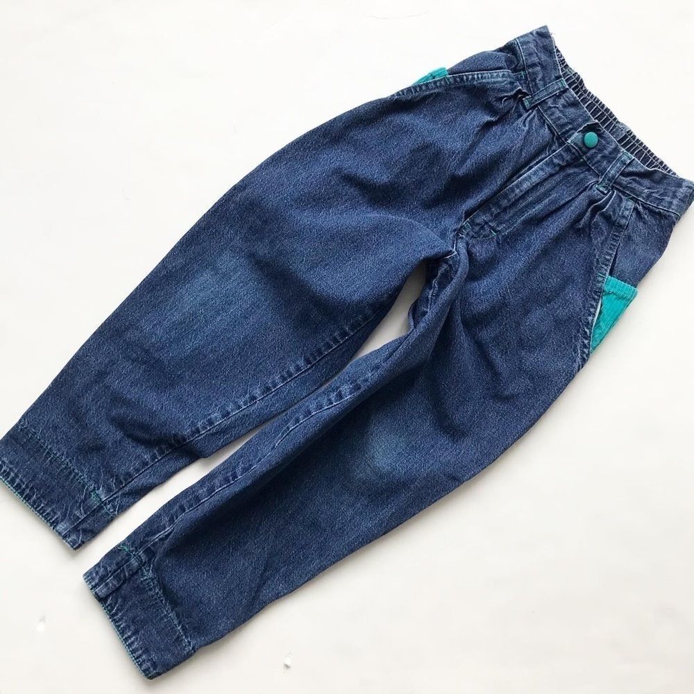 Vintage Marks & Spencer corduroy/denim pleated waist jeans VGUC 6Y - Picture 2 of 9